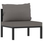 vidaXL Canapé à 3 places avec coussins Anthracite Résine tressée