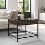 vidaXL Table basse avec LED Infinity chêne marron 50x50x41 cm