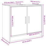 vidaXL Armoire de lavabo blanc 63x29x55 cm bois d'ingénierie