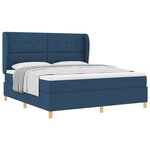 Lit à ressorts tapissé bleu vidaXL avec matelas 180x200 cm