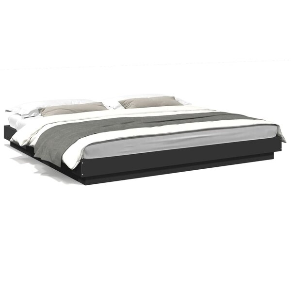 vidaXL Cadre de lit sans matelas noir 200x200 cm