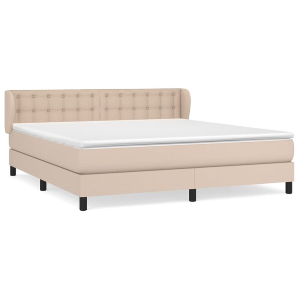 vidaXL Sommier à lattes de lit avec matelas Cappuccino 180x200 cm
