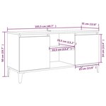 vidaXL Meuble TV avec pieds en métal Chêne fumé 103 5x35x50 cm