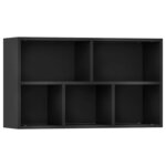 vidaXL Bibliothèque/Buffet Noir 50x25x80 cm Bois d’ingénierie