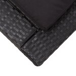 vidaXL Transat avec coussin Noir Résine tressée