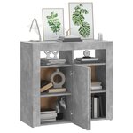 vidaXL Buffet avec lumières LED gris béton 80x35x75 cm