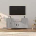 vidaXL Ensemble de meubles TV 3 Pièces Sonoma gris Bois d'ingénierie