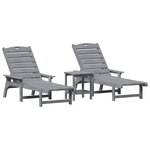 Ensemble de salon de jardin vidaXL 3 pièces gris clair HDPE