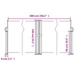 vidaXL Auvent latéral rétractable marron 140x600 cm