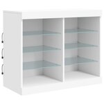 vidaXL Buffet avec lumières LED blanc 163x37x67 cm