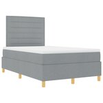 vidaXL Lit à ressorts avec matelas gris clair 120x200 cm tissu