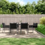 vidaXL Ensemble à manger de jardin 7 Pièces coussins résine tressée acier