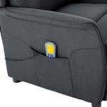 vidaXL Chaise de massage en tissu gris foncé