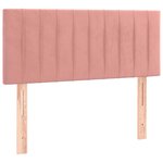 vidaXL Sommier à lattes de lit et matelas LED rose 120x190 cm velours