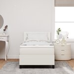 vidaXL Lit Box Spring avec Matelas et LED Crème 100x200 cm Tissu Corde