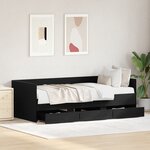 vidaXL Lit de jour Chêne noir Bois d'ingénierie 90 x 190 cm Durable