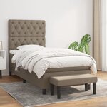 vidaXL Sommier à lattes de lit avec matelas Taupe 80x200 cm Tissu