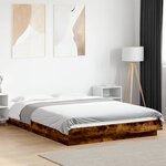 vidaXL Cadre de lit sans matelas chêne fumé 140x190 cm