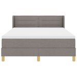 vidaXL Lit à Sommier Tapissier avec Matelas Taupe 140x190 cm Tissu