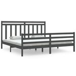 vidaXL Cadre de lit Gris Bois massif 200x200 cm