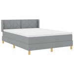 lit à ressort vidaXL avec matelas gris clair 140x200 cm en tissu