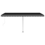 vidaXL Auvent manuel rétractable sur pied 500x300 cm Anthracite