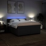vidaXL Sommier à lattes de lit avec matelas Noir 180x200 cm Tissu