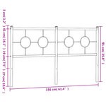 vidaXL Tête de lit métal blanc 150 cm