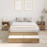 vidaXL Cadre de lit de stockage Chêne Artisan 120x190 cm