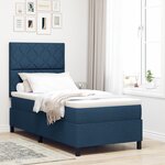 vidaXL Lit Box Spring avec Matelas & LED Bleu 90x200 cm Tissu