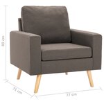 vidaXL Fauteuil Taupe Tissu