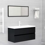 vidaXL Armoire d'évier avec lavabo intégré Noir Bois d'ingénierie