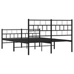 vidaXL Cadre de lit métal avec tête de lit/pied de lit noir 120x190 cm