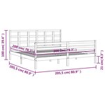 vidaXL Cadre de lit avec tête de lit marron miel 200x200cm bois massif
