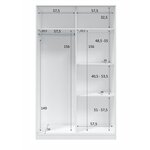 Armoire blanc et chêne - 2 portes coulissantes - 200 x 121 x 50 cm