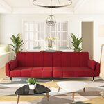 vidaXL Canapé-lit à 2 places et deux oreillers Rouge bordeaux Velours