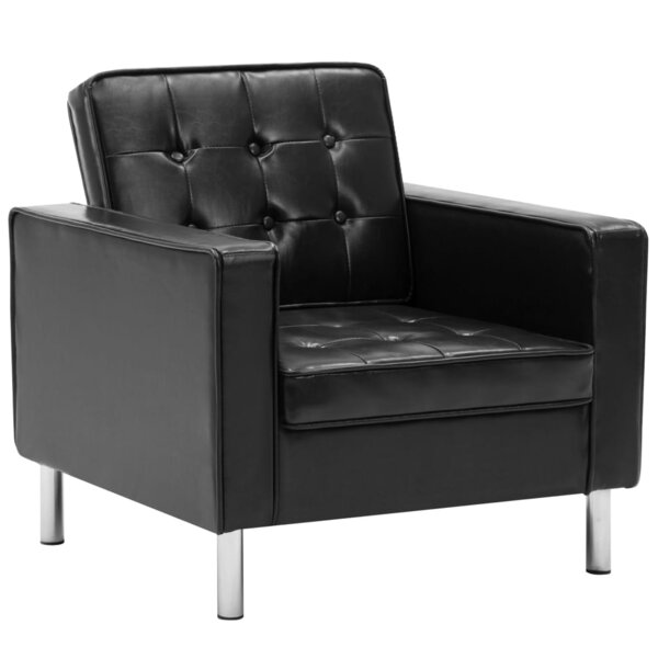 vidaXL Fauteuil noir similicuir