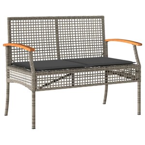vidaXL Banc de jardin avec coussin gris résine tressée et acacia