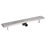 vidaXL Drain de douche linéaire 830 x 140 mm Acier inoxydable