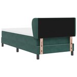 lit à ressort vidaXL avec matelas vert foncé 90x200 cm en velours