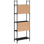 vidaXL Bibliothèque à 5 niveaux noir 60 5x24x166 5cm bois d'ingénierie