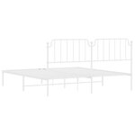 vidaXL Cadre de lit métal sans matelas et tête de lit blanc 180x200 cm