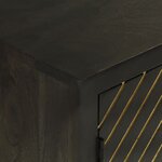 vidaXL Buffet avec 2 portes noir et doré 55x30x75 cm manguier