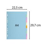 Intercalaires Carte Pastel 170g Forever 10 Positions - A4 - Couleurs Assorties - X 25 - Exacompta