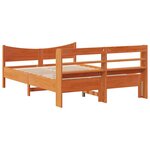 vidaXL Cadre de lit avec tête de lit cire marron 120x190cm bois de pin
