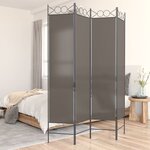vidaXL Cloison de séparation 4 panneaux Anthracite 160x200 cm Tissu