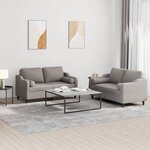 vidaXL Ensemble de canapés 2 Pièces avec coussins taupe tissu