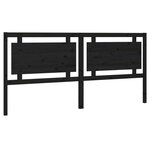 vidaXL Tête de lit Noir 205 5x4x100 cm Bois massif de pin