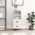vidaXL Buffet Blanc brillant 34 5x34x90 cm Bois d'ingénierie