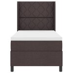 Lit de box spring vidaXL avec matelas et LED Marron foncé 90x200 cm en tissu